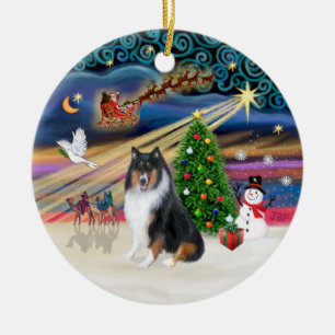 Xmas Magic - Collie (tri colir) Keramikornament