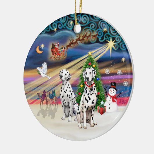Xmas Magic - Dalmatiner (zwei) Keramik Ornament (Links)