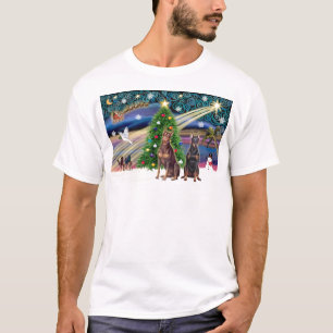 Xmas Magic-Dobermann-Paar T-Shirt