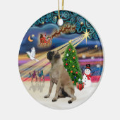 Xmas Magic - English Bull Mastiff Keramikornament (Links)
