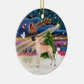 Xmas Magic - Fawn Great Dane (Stand) Keramik Ornament (Rechts)