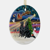 Xmas Magic - Flachbeschichtete Retvres (zwei) Keramik Ornament (Rechts)