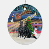 Xmas Magic - Flachbeschichtete Retvres (zwei) Keramik Ornament (Links)