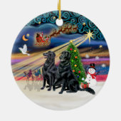 Xmas Magic - Flachbeschichtete Retvres (zwei) Keramik Ornament (Hinten)