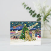 Xmas Magic-Golden-Pair Feiertagspostkarte (Stehend Vorderseite)