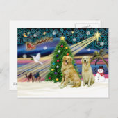 Xmas Magic-Golden-Pair Feiertagspostkarte (Vorne/Hinten)