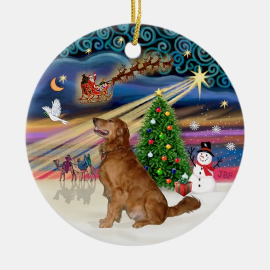 Xmas Magic - Golden Retriever (B-Prof.) Keramikornament (Vorne)