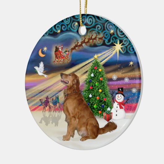 Xmas Magic - Golden Retriever (B-Prof.) Keramikornament (Links)
