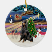 Xmas Magic - Gordon Setter Keramik Ornament (Vorne)