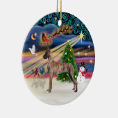 Xmas Magic - Great Dane (Blinkerstand) Keramik Ornament (Rechts)