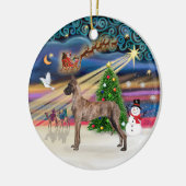 Xmas Magic - Great Dane (Blinkerstand) Keramik Ornament (Links)