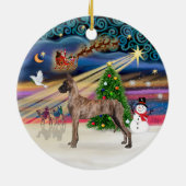 Xmas Magic - Great Dane (Blinkerstand) Keramik Ornament (Hinten)