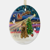 Xmas Magic - Honey Brown Cocker Spaniel Keramikornament (Rechts)