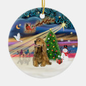 Xmas Magic - Honey Brown Cocker Spaniel Keramikornament (Vorne)