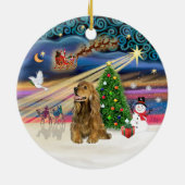 Xmas Magic - Honey Brown Cocker Spaniel Keramikornament (Hinten)