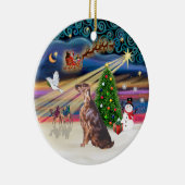 Xmas Magic - Irischer Setter Keramikornament (Rechts)