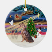 Xmas Magic - Irischer Setter Keramikornament (Hinten)