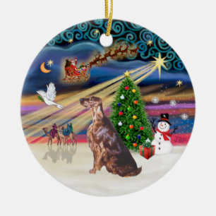 Xmas Magic - Irish Setter Keramikornament