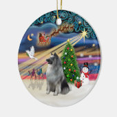 Xmas Magic - Keeshond Keramik Ornament (Links)