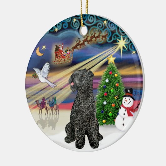 Xmas Magic - Kerry Blue Terrier Keramikornament (Links)