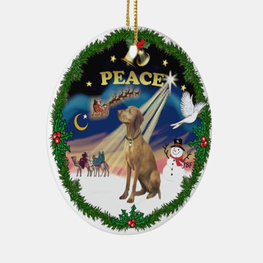 Xmas Magic (Kranz) - Vizsla #2 Keramikornament (Rechts)