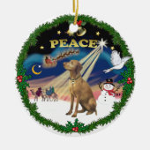 Xmas Magic (Kranz) - Vizsla #2 Keramikornament (Vorne)