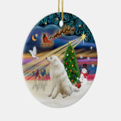 Xmas Magic - Kuvasz Keramikornament (Rechts)