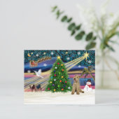 Xmas Magic Lakeland Terrier Feiertagspostkarte (Stehend Vorderseite)