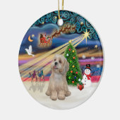 Xmas Magic - Lhasa Apso (R2) Keramik Ornament (Links)