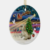 Xmas Magic - Lhasa Apso (R) Keramikornament (Rechts)