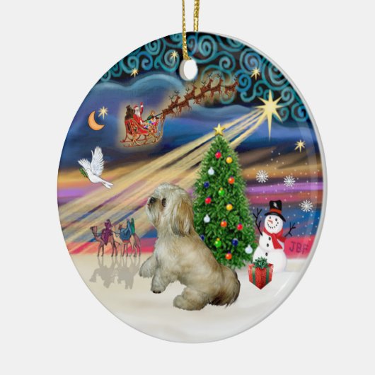 Xmas Magic - Lhasa Apso (R) Keramikornament (Links)