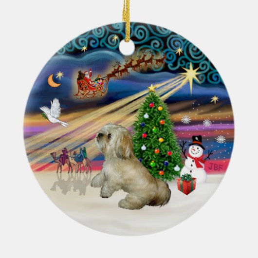 Xmas Magic - Lhasa Apso (R) Keramikornament (Hinten)