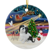 Xmas Magic - Lhasa Apso (schwarz-weiß)