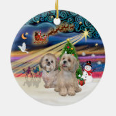 Xmas Magic - Lhasa Apsos (Two-R-L) Keramik Ornament (Hinten)