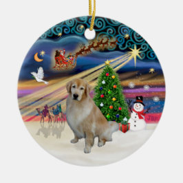 Xmas Magic - Light Golden Retriever 10 Keramikornament