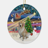 Xmas Magic - Light Golden Retriever 10 Keramikornament (Links)