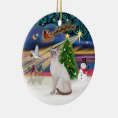Xmas Magic - Lilac Point Siamese Keramikornament (Rechts)