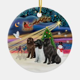 Xmas Magic - Neufundland (DREI) Keramik Ornament