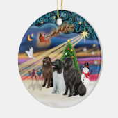 Xmas Magic - Neufundland (DREI) Keramik Ornament (Links)