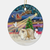 Xmas Magic - Pekingese (Creme) Keramikornament (Links)
