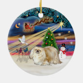 Xmas Magic - Pekingese (Creme) Keramikornament (Hinten)