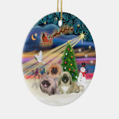 Xmas Magic - Pekingese (drei) Keramik Ornament (Rechts)
