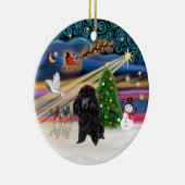 Xmas Magic - Poodle (Spielzeug schwarz) Keramikornament (Rechts)