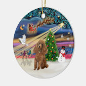 Xmas Magic - Poodle (Spielzeugaprikot) Keramikornament (Links)