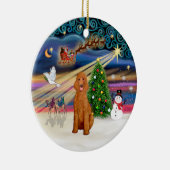 Xmas Magic - Poodle (Standard-Aprikose) Keramik Ornament (Rechts)