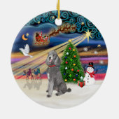 Xmas Magic - Poodle (Standard Silber) Keramikornament (Hinten)