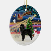 Xmas Magic - Portugiesischer Wasserhund (R) Keramikornament (Rechts)