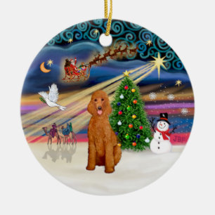 Xmas Magic - Pudel (Standard apricot) Keramik Ornament