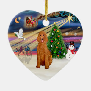 Xmas Magic - Pudel (Standard apricot) Keramik Ornament