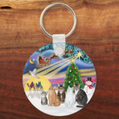 Xmas Magic (R) - Fünf Katzen (AmSH) Schlüsselanhänger (Vorderseite)